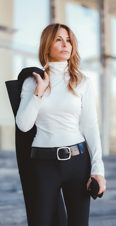 White Turtleneck Top “BRIGITTE"