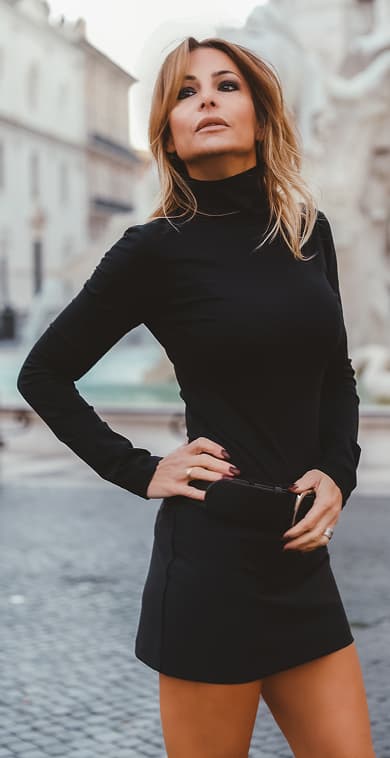 Black Turtleneck Top “BRIGITTE"